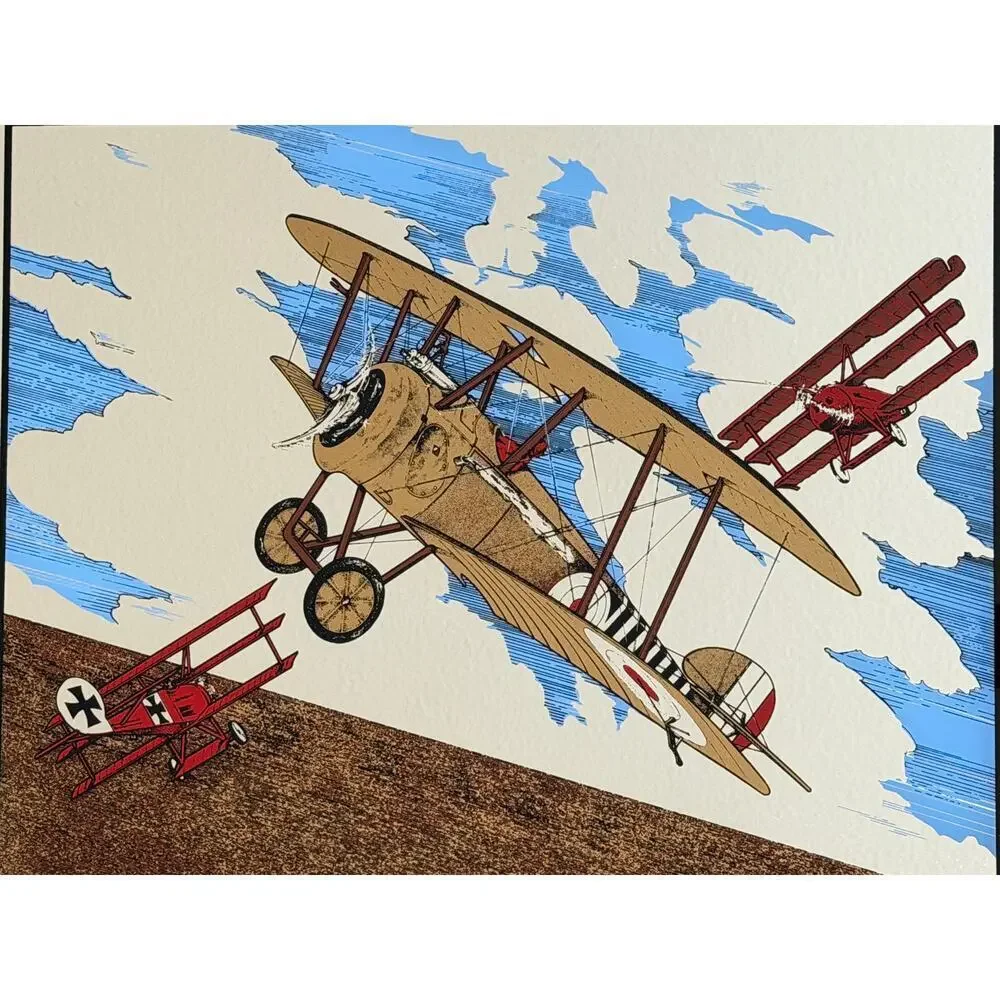 WWI Sopwith Camel Mirror Wall Art 25x21 Framed Aviation Print Biplane Decor